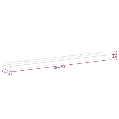 vidaXL Wandregale 4 Stk. Weiß 100x9x3 cm