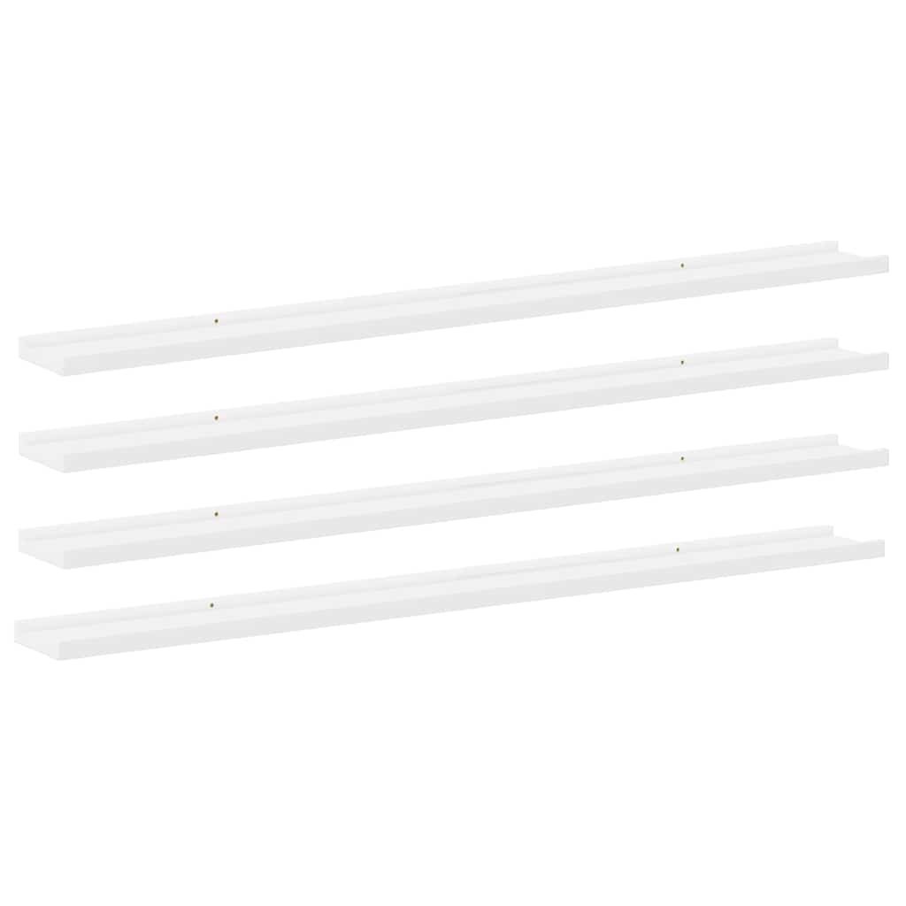 vidaXL Wandregale 4 Stk. Weiß 115x9x3 cm