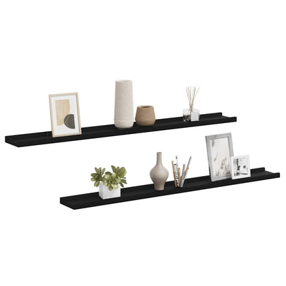 vidaXL Wandregale 2 Stk. Schwarz 100x9x3 cm