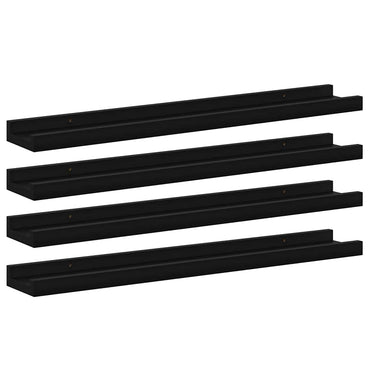 vidaXL Wandregale 4 Stk. Schwarz 60x9x3 cm