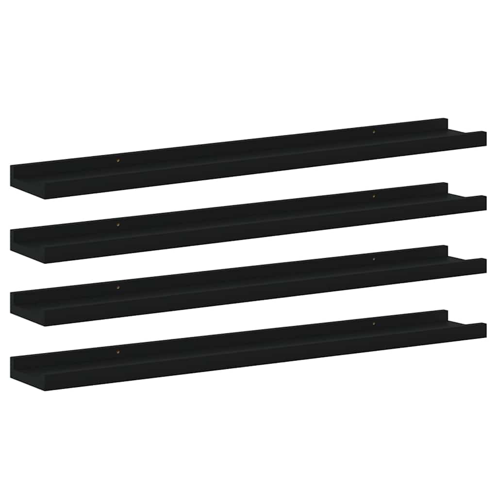 vidaXL Wandregale 4 Stk. Schwarz 80x9x3 cm