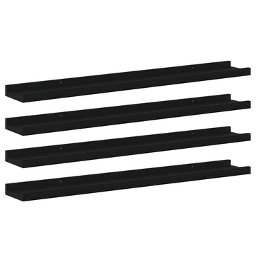 vidaXL Wandregale 4 Stk. Schwarz 80x9x3 cm