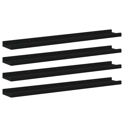 vidaXL Wandregale 4 Stk. Schwarz 80x9x3 cm