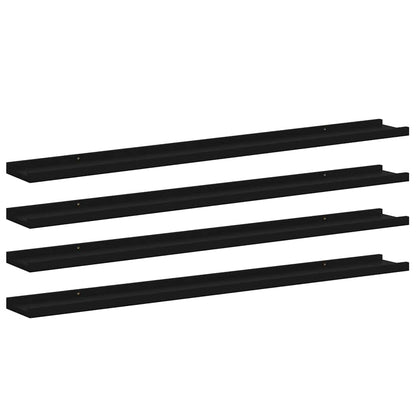vidaXL Wandregale 4 Stk. Schwarz 100x9x3 cm