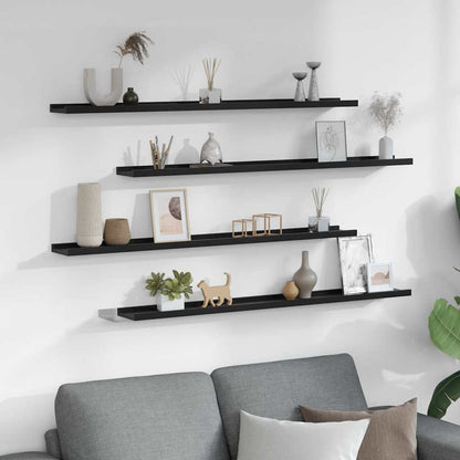 vidaXL Wandregale 4 Stk. Schwarz 100x9x3 cm