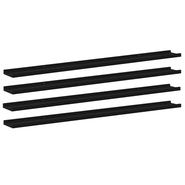 vidaXL Wandregale 4 Stk. Schwarz 115x9x3 cm