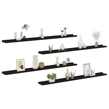 vidaXL Wandregale 4 Stk. Schwarz 115x9x3 cm