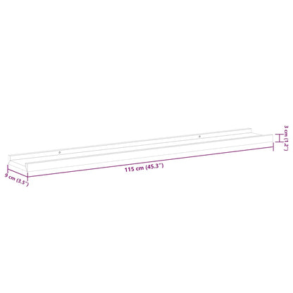 vidaXL Wandregale 4 Stk. Schwarz 115x9x3 cm