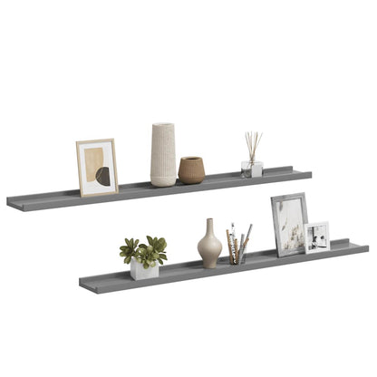 vidaXL Wandregale 2 Stk. Grau 100x9x3 cm
