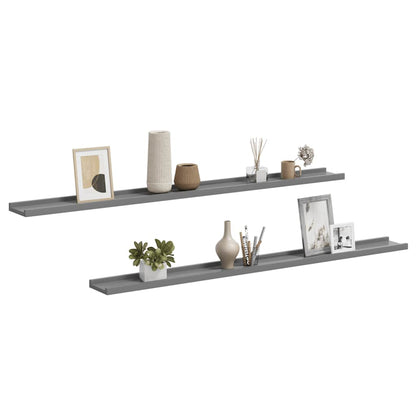 vidaXL Wandregale 2 Stk. Grau 115x9x3 cm