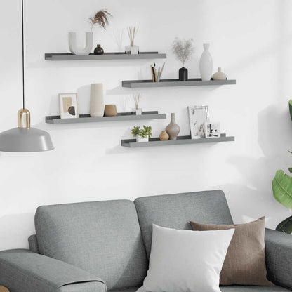 vidaXL Wandregale 4 Stk. Grau 60x9x3 cm