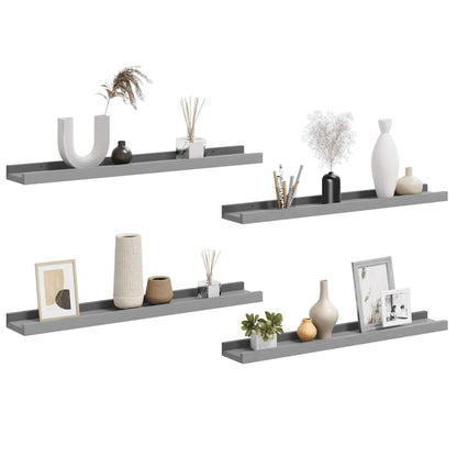 vidaXL Wandregale 4 Stk. Grau 60x9x3 cm