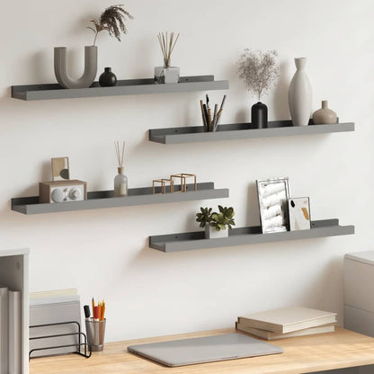 vidaXL Wandregale 4 Stk. Grau 60x9x3 cm