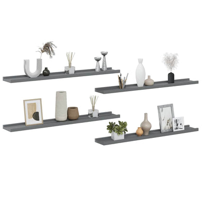 vidaXL Wandregale 4 Stk. Grau 80x9x3 cm
