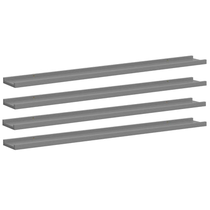 vidaXL Étagères murales 4 pcs Gris 100x9x3 cm