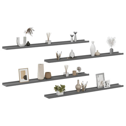 vidaXL Wandregale 4 Stk. Grau 115x9x3 cm