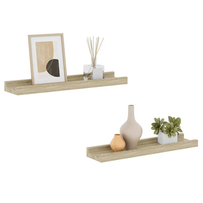 vidaXL Wandregale 2 Stk. Sonoma-Eiche 40 x 9 x 3 cm
