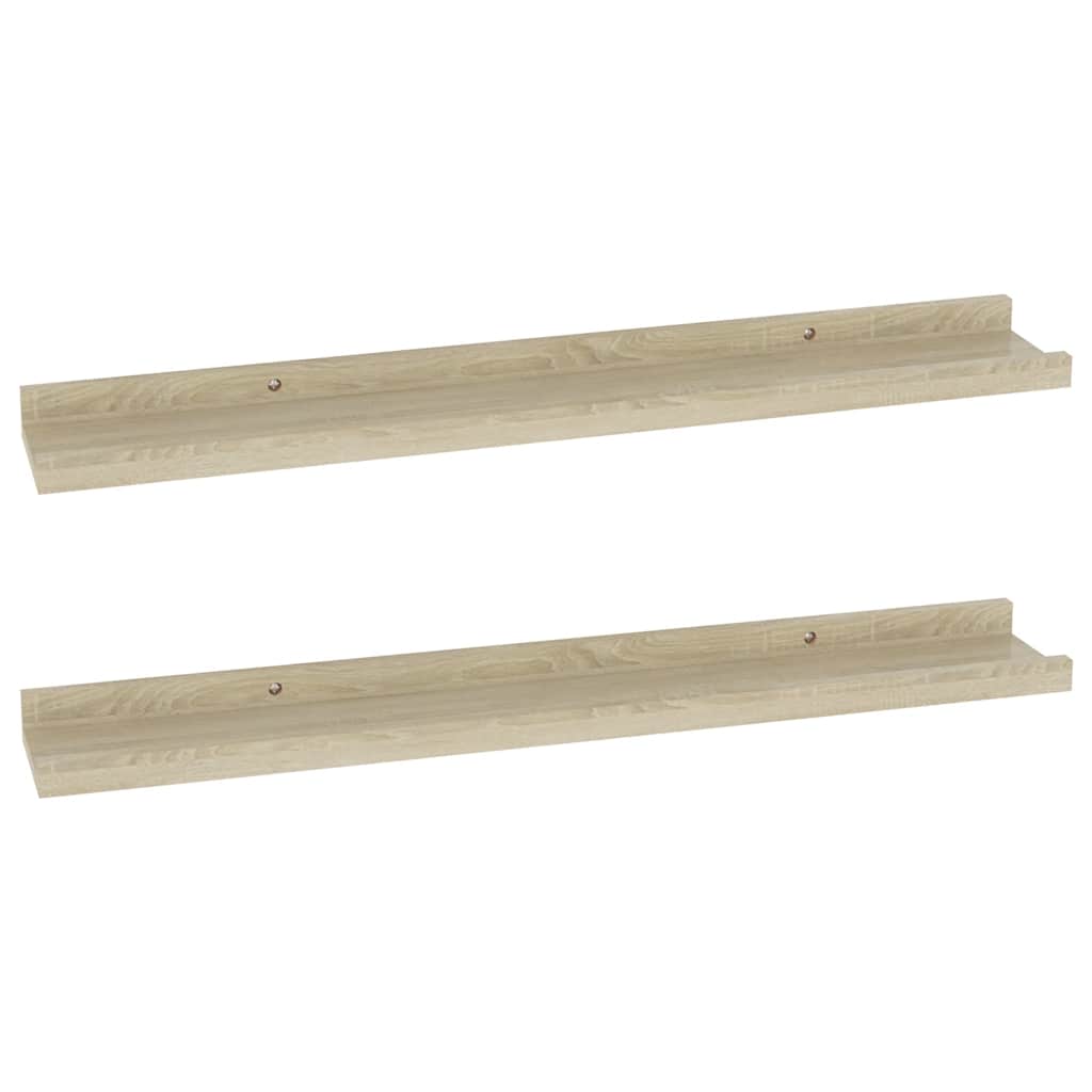 vidaXL Wandregale 2 Stk. Sonoma-Eiche 60 x 9 x 3 cm