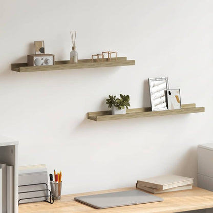 vidaXL Wandregale 2 Stk. Sonoma-Eiche 60 x 9 x 3 cm