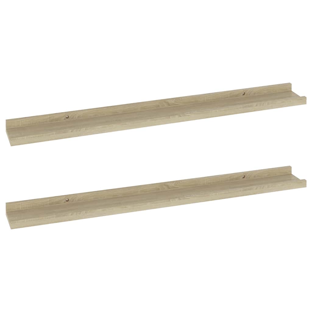 vidaXL Wandregale 2 Stk. Sonoma-Eiche 80 x 9 x 3 cm
