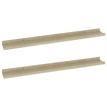 vidaXL Wandregale 2 Stk. Sonoma-Eiche 80 x 9 x 3 cm
