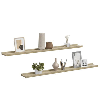 vidaXL Étagères murales 2 pcs Chêne Sonoma 100x9x3 cm