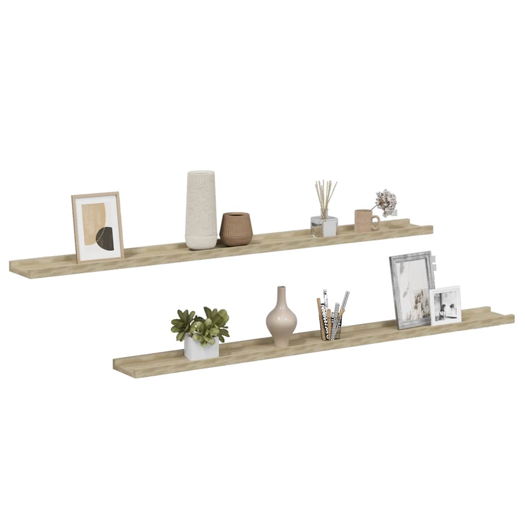 vidaXL Wandregale 2 Stk. Sonoma-Eiche 115x9x3 cm