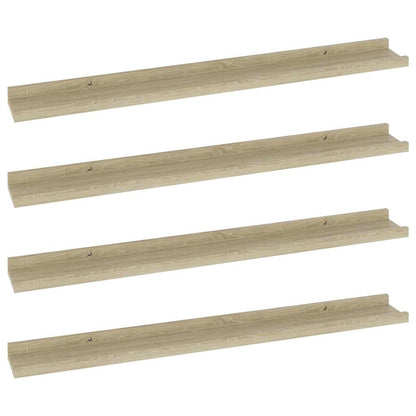 vidaXL Wandregale 4 Stk. Sonoma-Eiche 80x9x3 cm