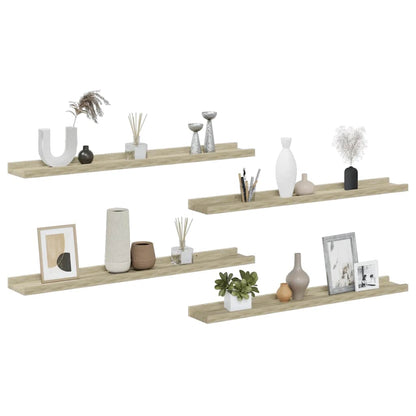 vidaXL Wandregale 4 Stk. Sonoma-Eiche 80x9x3 cm