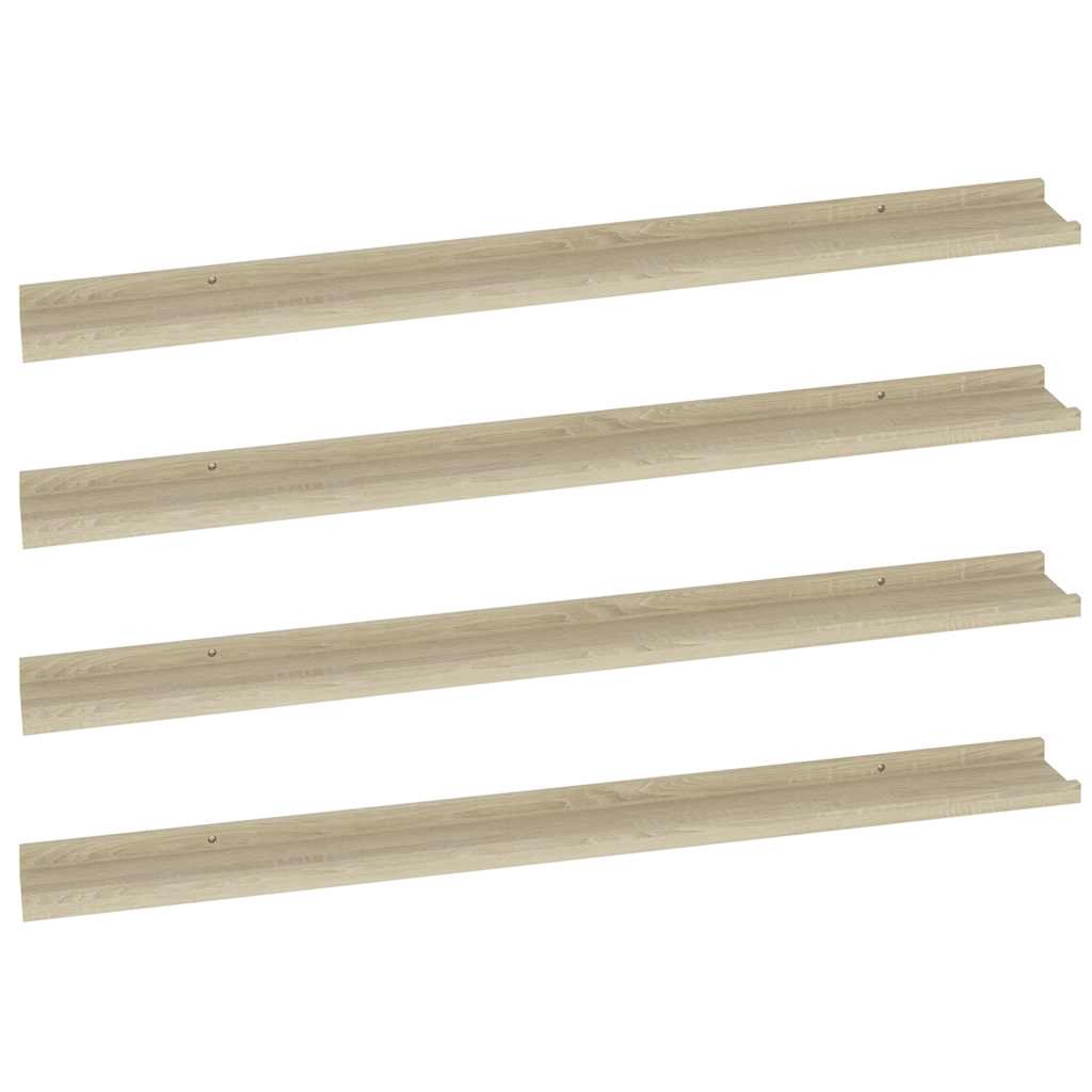 vidaXL Wandregale 4 Stk. Sonoma-Eiche 100x9x3 cm