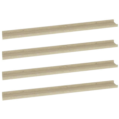 vidaXL Wandregale 4 Stk. Sonoma-Eiche 100x9x3 cm