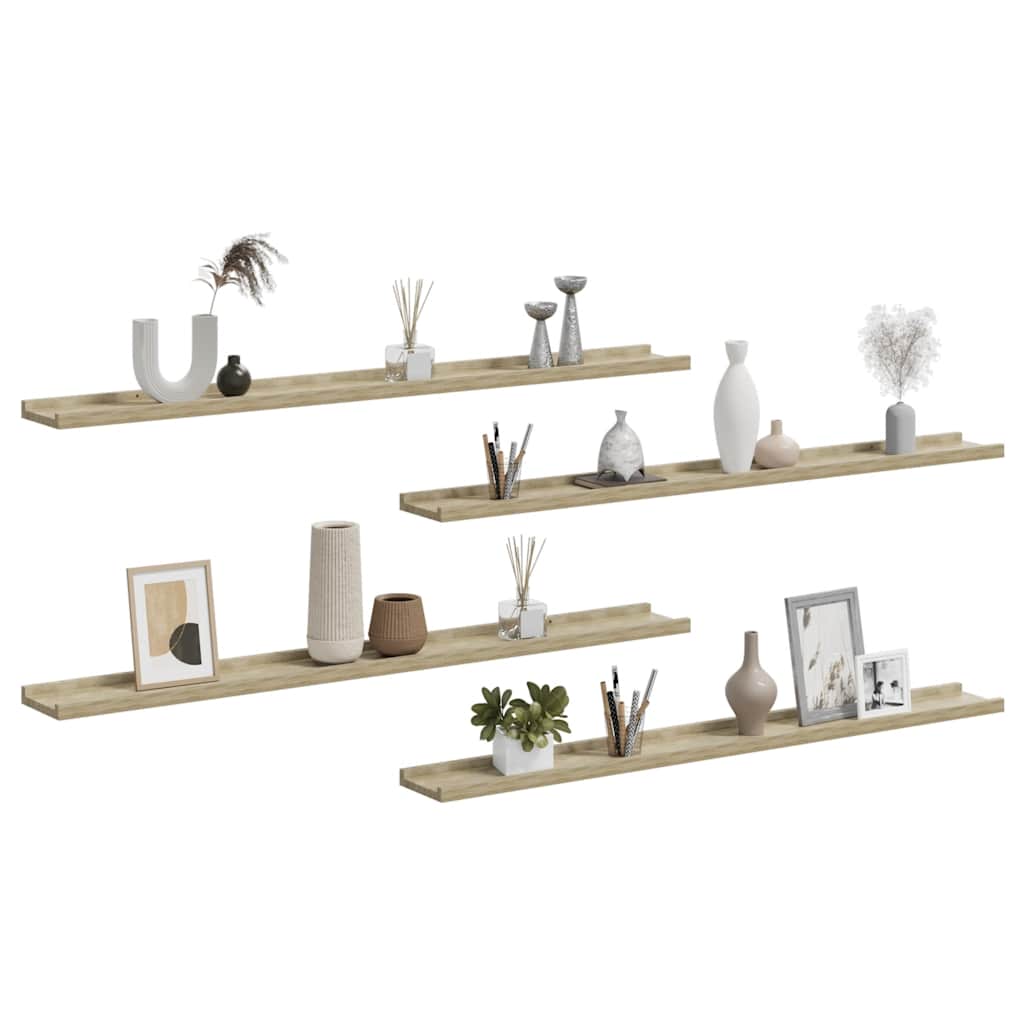 vidaXL Wandregale 4 Stk. Sonoma-Eiche 100x9x3 cm