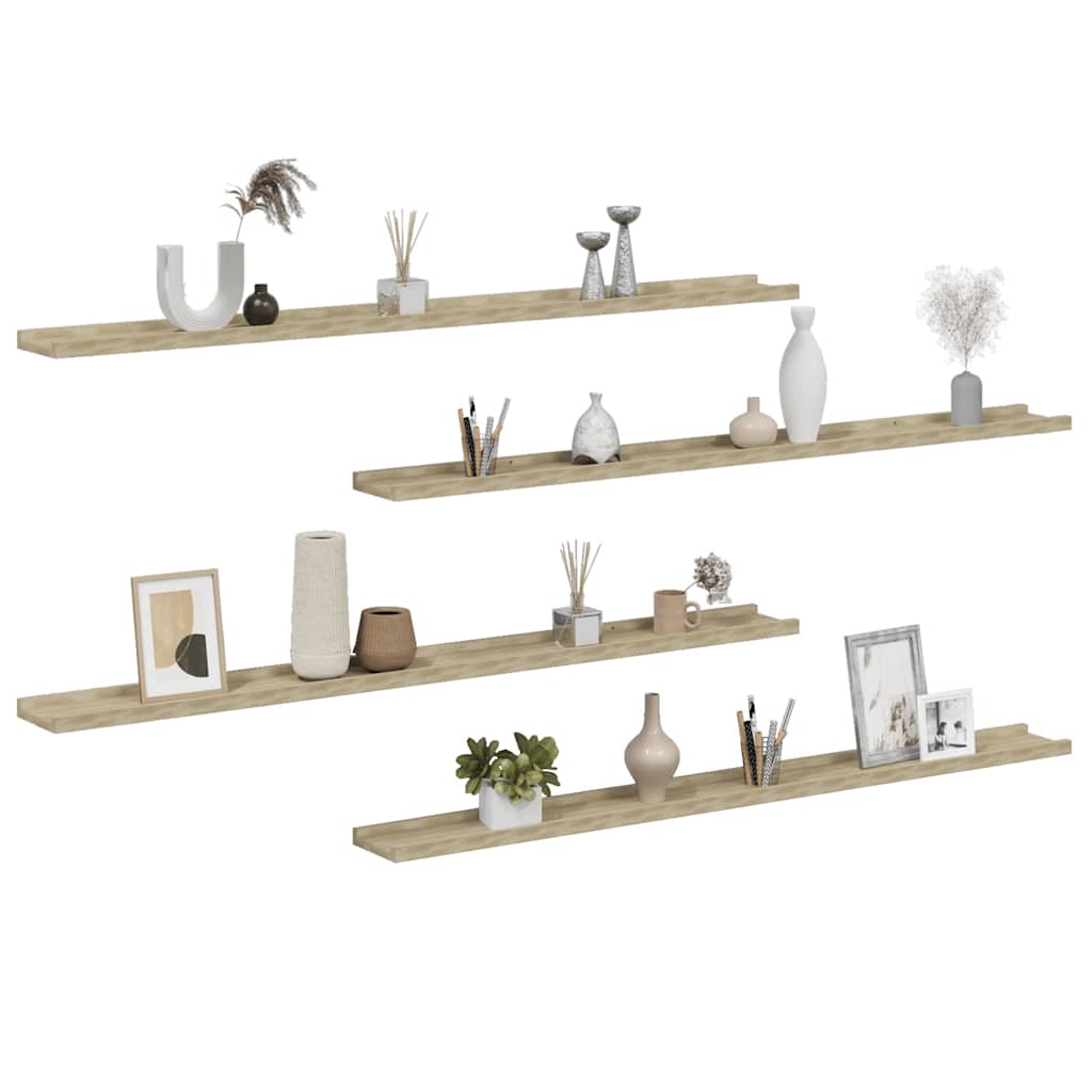 vidaXL Wandregale 4 Stk. Sonoma-Eiche 115x9x3 cm