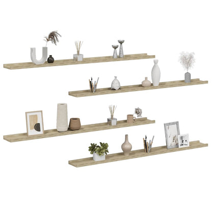 vidaXL Wandregale 4 Stk. Sonoma-Eiche 115x9x3 cm