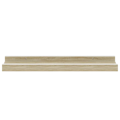 vidaXL Wandregale 2 Stk. Weiß und Sonoma-Eiche 40x9x3 cm