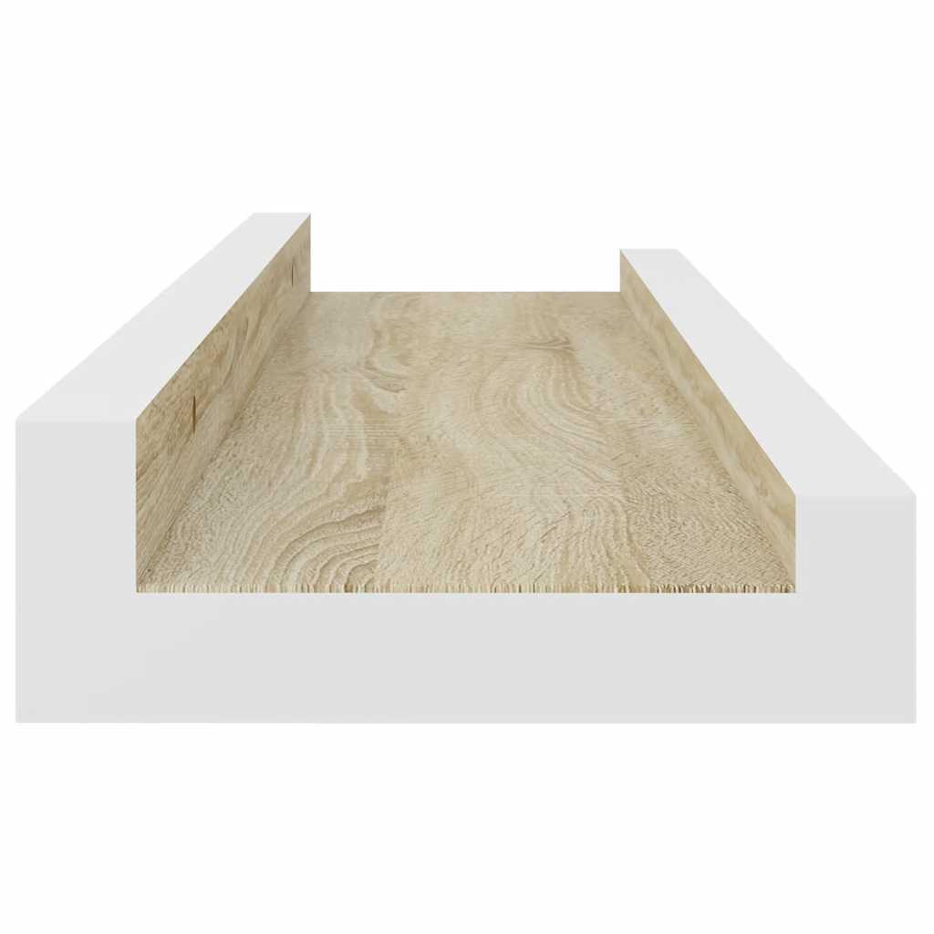 vidaXL Wandregale 2 Stk. Weiß und Sonoma-Eiche 40x9x3 cm