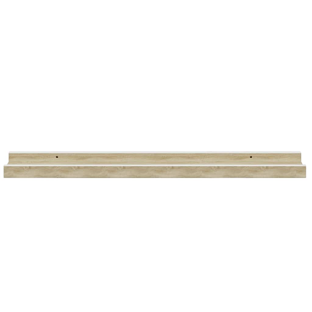 vidaXL Wandregale 2 Stk. Weiß und Sonoma-Eiche 60x9x3 cm
