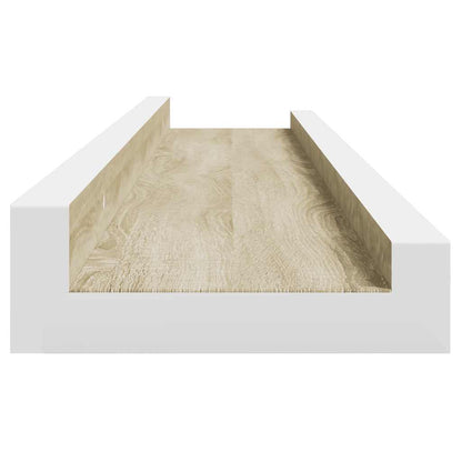 vidaXL Wandregale 2 Stk. Weiß und Sonoma-Eiche 60x9x3 cm