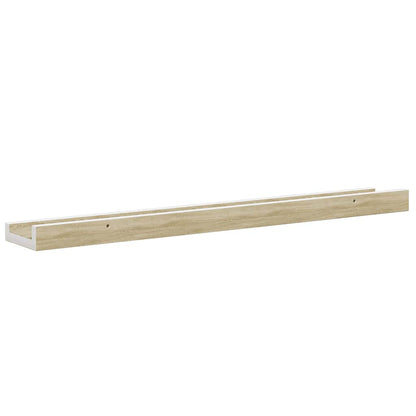 vidaXL Wandregale 2 Stk. Weiß und Sonoma-Eiche 60x9x3 cm
