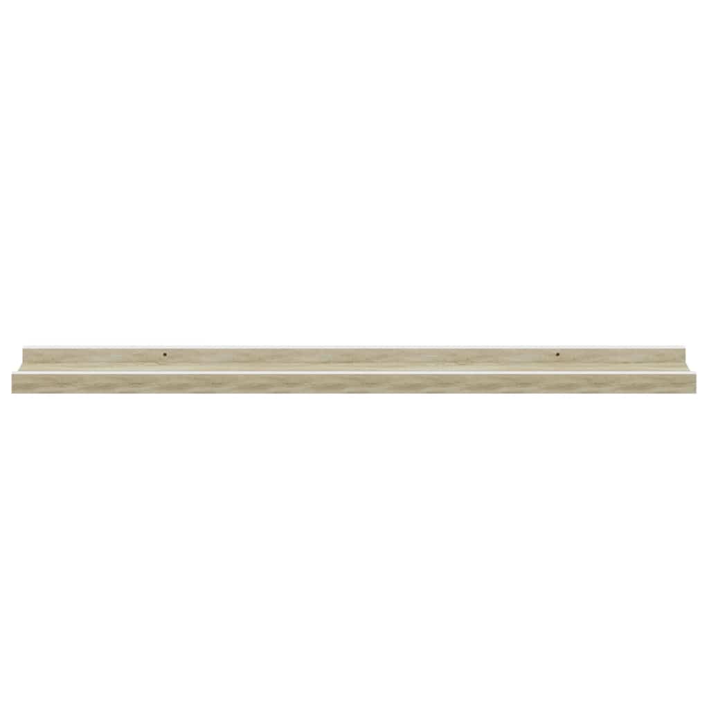 vidaXL Étagères murales 2 pcs Blanc et chêne Sonoma 80x9x3 cm