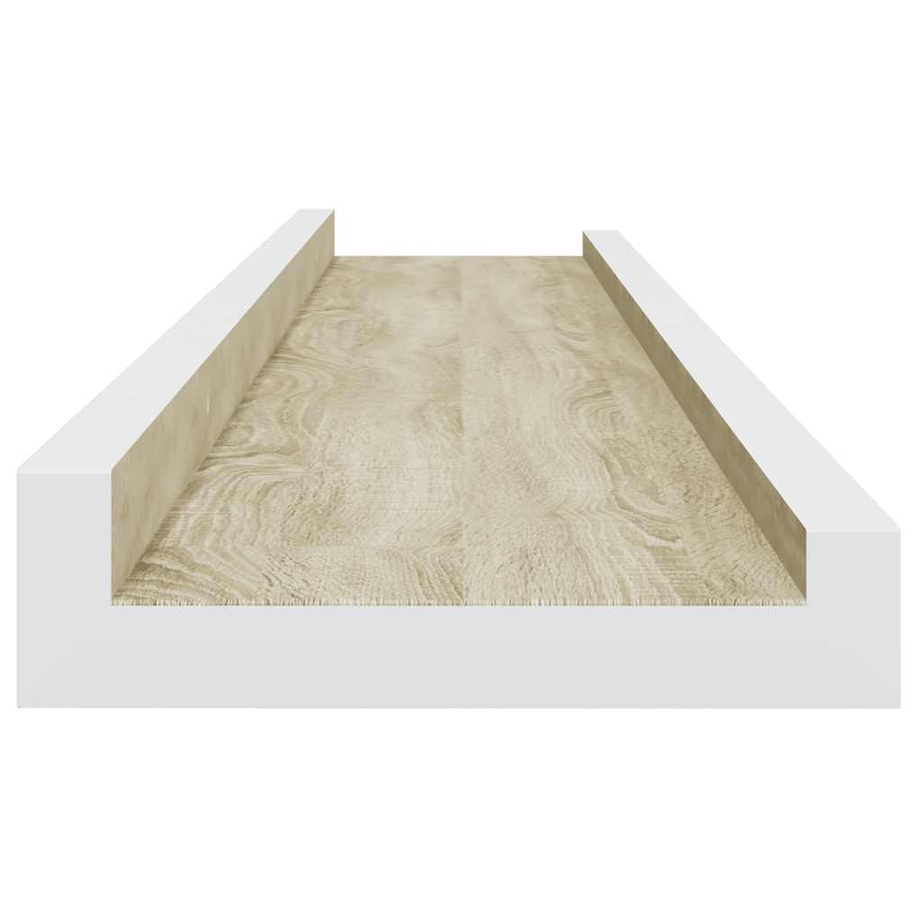 vidaXL Étagères murales 2 pcs Blanc et chêne Sonoma 80x9x3 cm