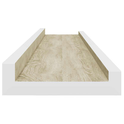 vidaXL Étagères murales 2 pcs Blanc et chêne Sonoma 80x9x3 cm