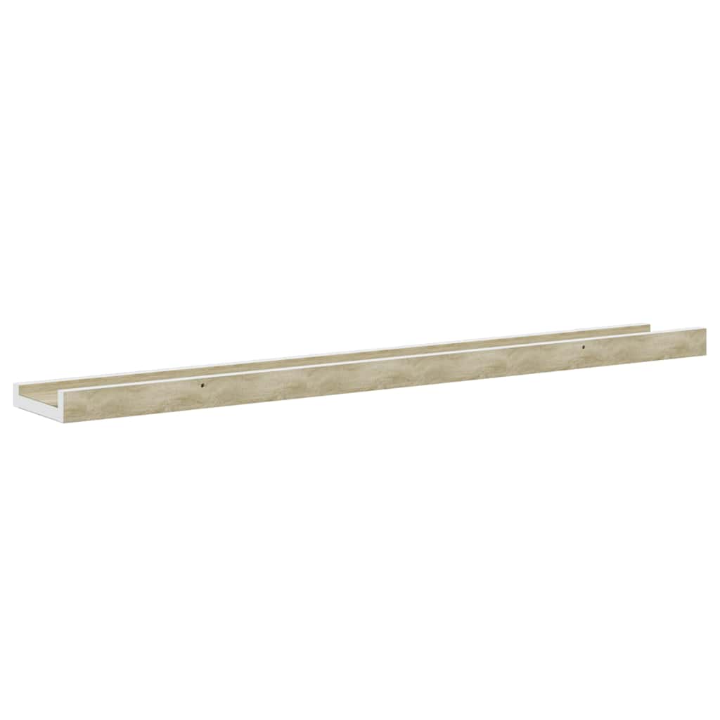 vidaXL Étagères murales 2 pcs Blanc et chêne Sonoma 80x9x3 cm