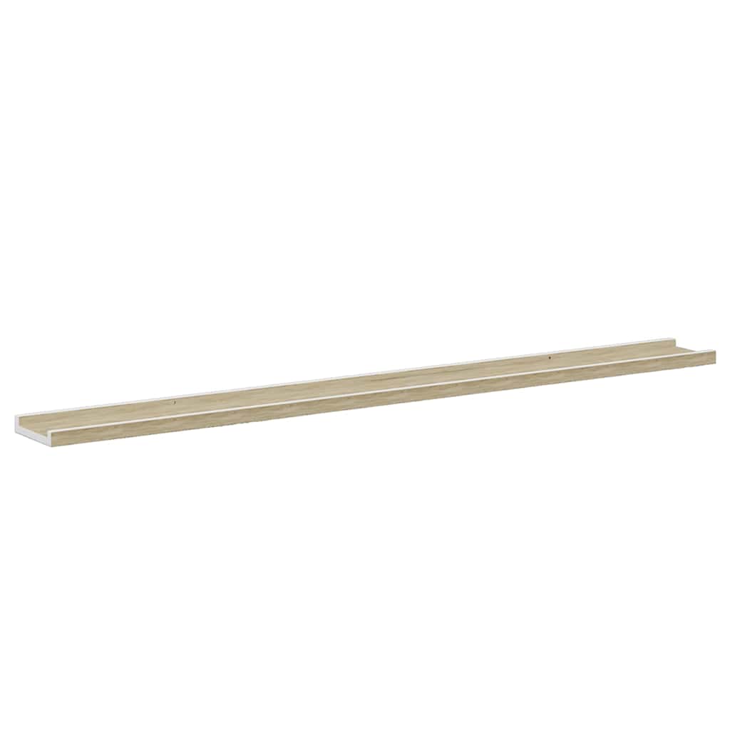 vidaXL Wandregale 2 Stk. Weiß und Sonoma-Eiche 115x9x3 cm