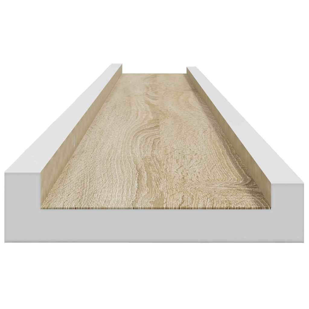 vidaXL Wandregale 2 Stk. Weiß und Sonoma-Eiche 115x9x3 cm