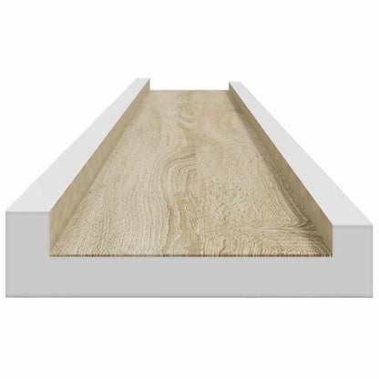 vidaXL Wandregale 2 Stk. Weiß und Sonoma-Eiche 115x9x3 cm
