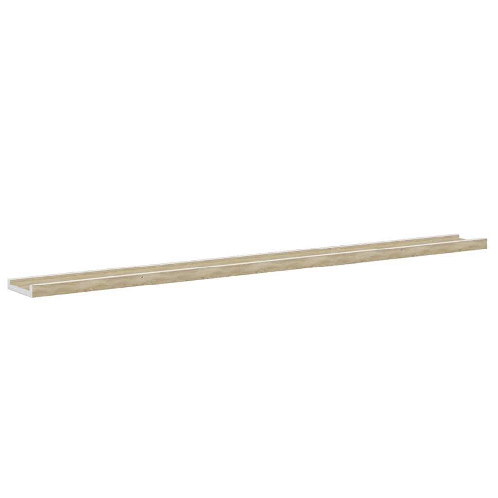 vidaXL Wandregale 2 Stk. Weiß und Sonoma-Eiche 115x9x3 cm
