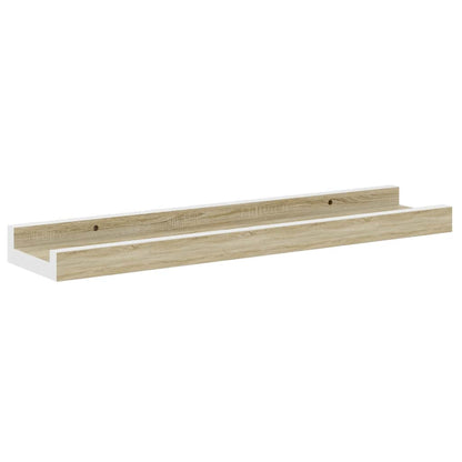 vidaXL Wandregale 4 Stk. Weiß und Sonoma-Eiche 40x9x3 cm
