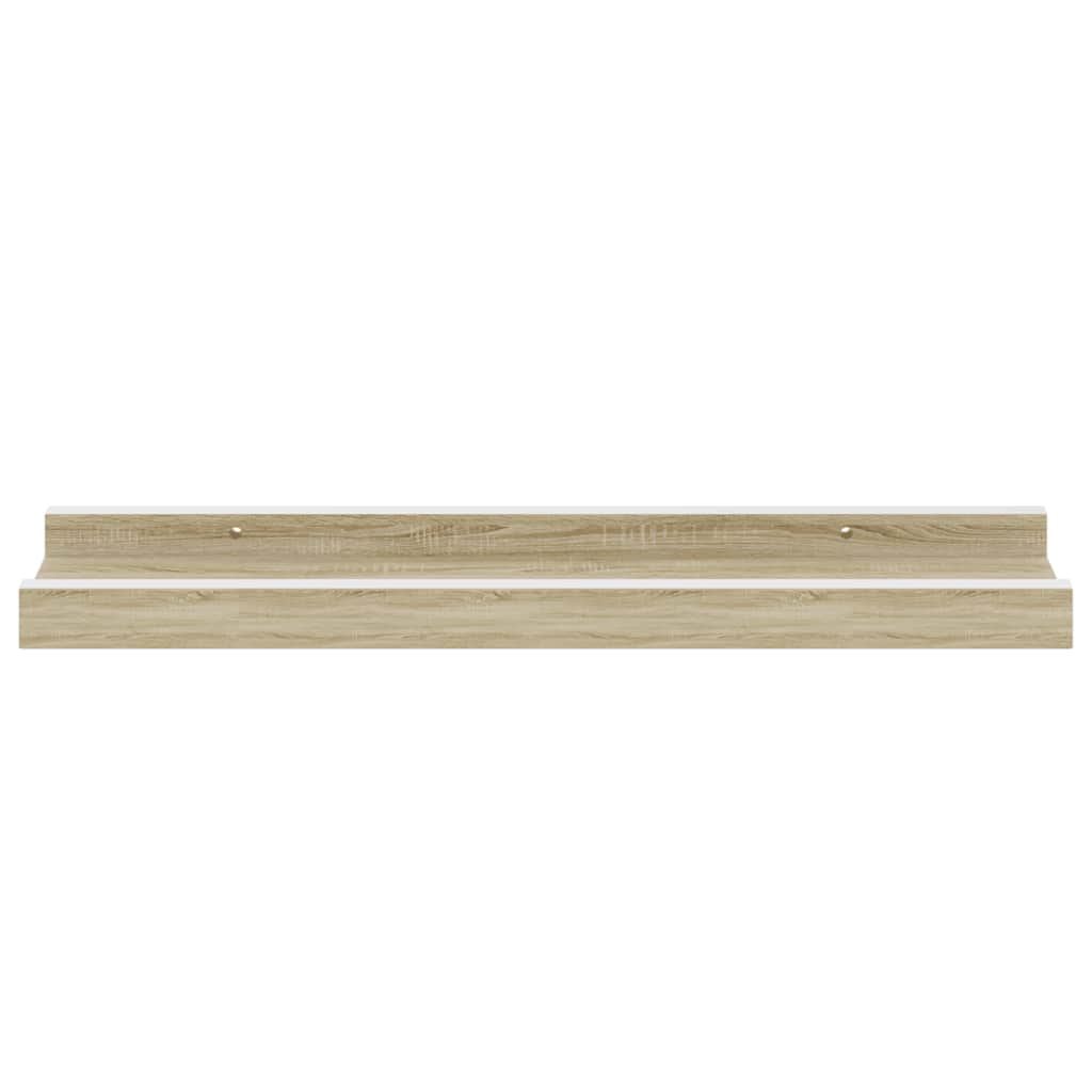 vidaXL Wandregale 4 Stk. Weiß und Sonoma-Eiche 40x9x3 cm