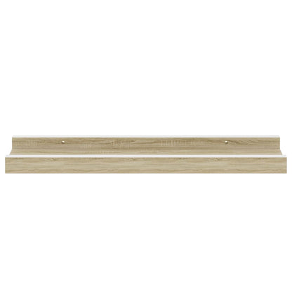 vidaXL Wandregale 4 Stk. Weiß und Sonoma-Eiche 40x9x3 cm
